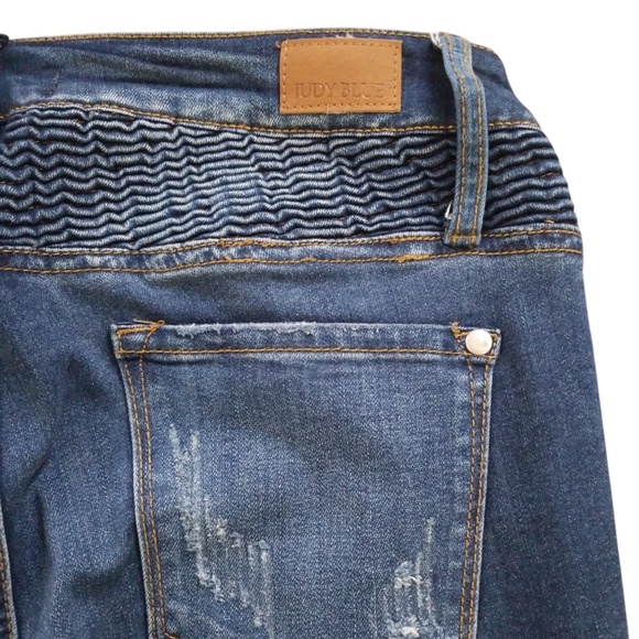 Judy Blue Women's Stretchy Distressed Moto‎ Ankle Skinny Jeans Size 28 - Picture 10 of 13